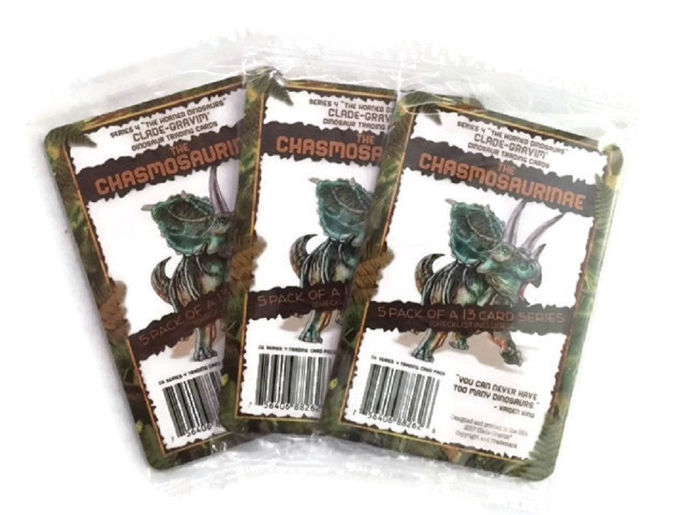 Horned Dinosaur Trading Cards Series 4 Clade-Gravim 3- 5 Card Pk The Chasmosaurinae