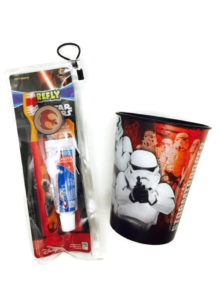 Star Wars Stormtrooper Bundle Hat Tattoos Splat Ball Journal Pencils Travel Toothbrush Kit Koozie Candy and more!