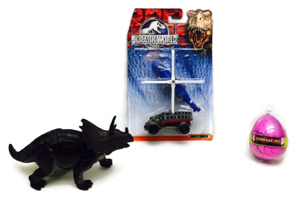 Triceratops Dinosaur Jurassic World Bundle Hatching Egg Toy Helicopter Matchbox Matching Dino Clade-Gravim