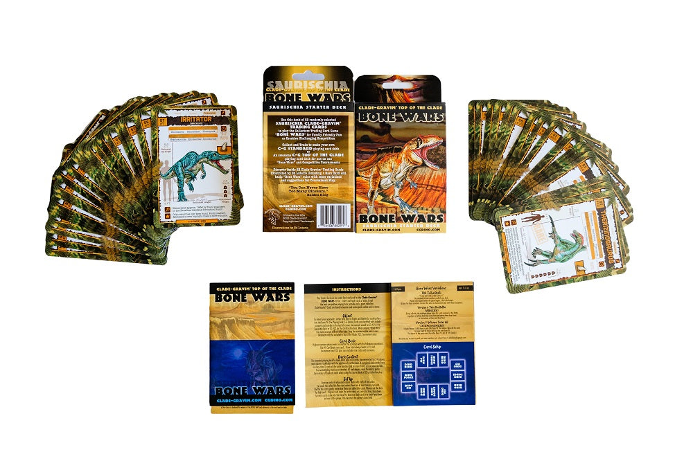 Dinosaur Collectors Trading Card Game Top of The Clade - Bone Wars - Clade-Gravim® Saurischia 53 Card Starter Deck