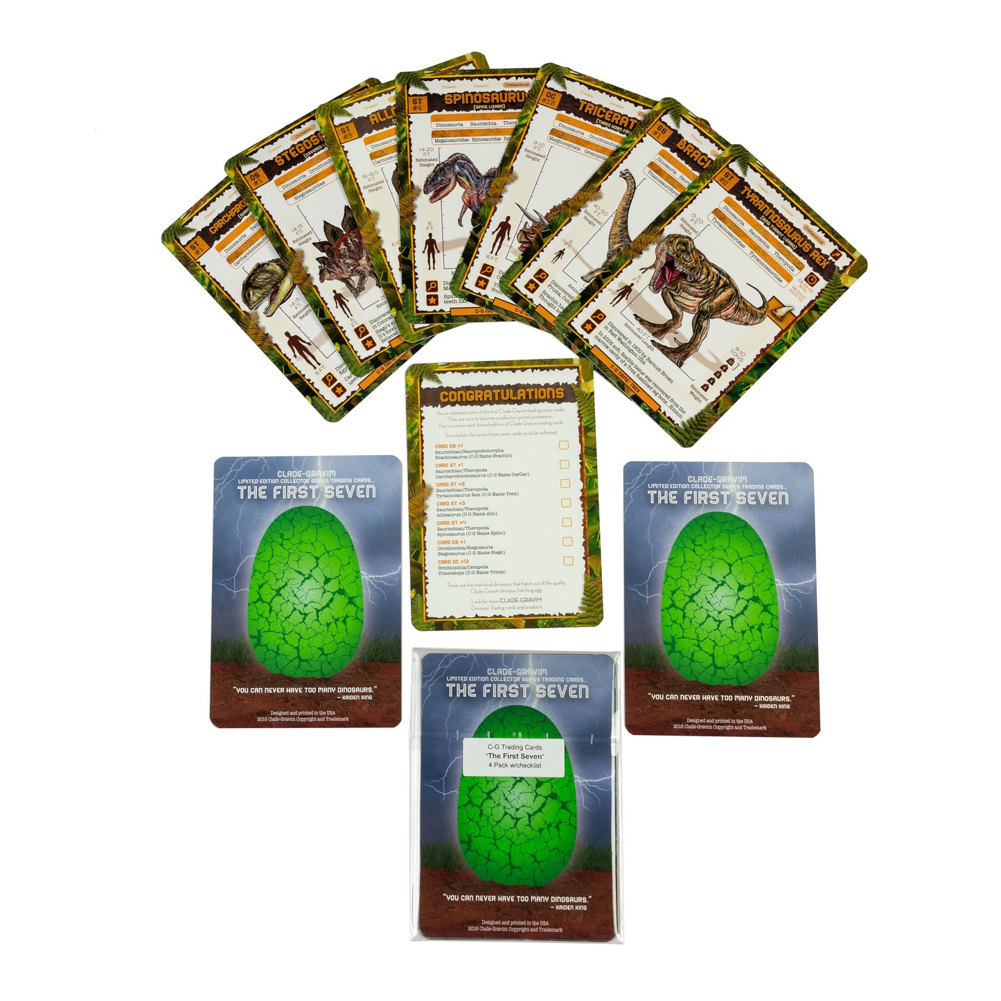 Dinosaur Trading Cards Clade-Gravim "The First Seven" Series Limited Edition 2-4 Card Pks **LIMITED STOCK AVAILABLE**