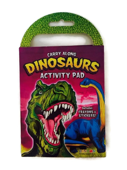 Dinosaurs Activity Pad Carry Along Crayons Coloring Book Travel Size Stickers Dinosaur