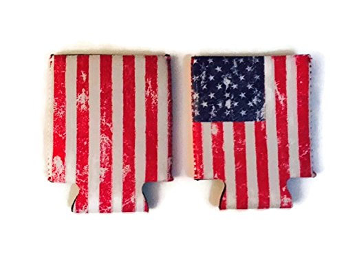 Faded Glory Flag Koozie Bundle Decor 4th of July Veterans USA Stars Decal Memorial Independence