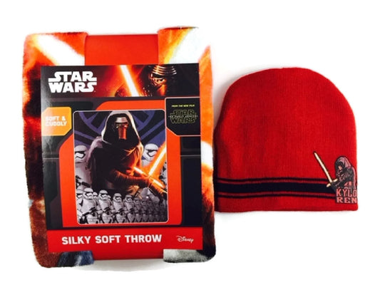 Star Wars Kylo Ren Throw Bundle Stocking Hat Starwars Blanket Knit Hat The Force Awakens Dark Side