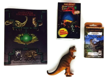 Toy T-Rex.. Giant Clade-Gravim® Hatching Dinosaur Egg.. ColorBook.. Trading Cards