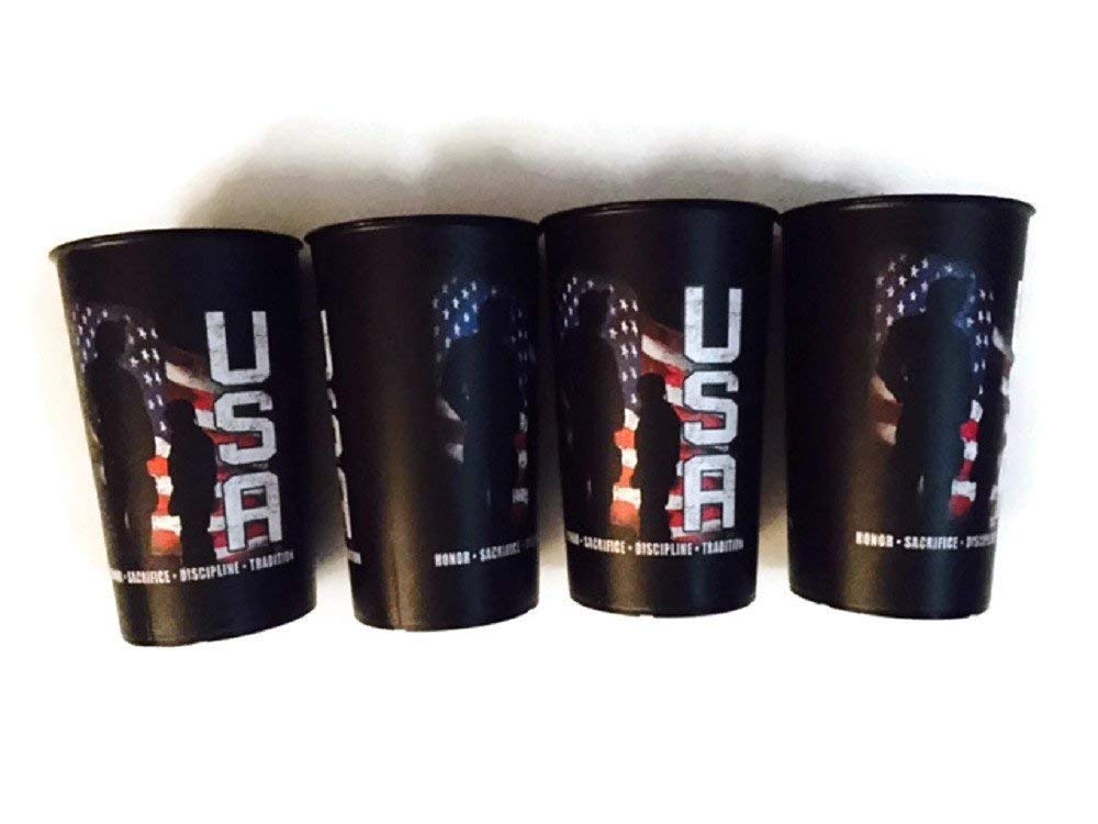 USA Party Cup Bundle American Flag Decals 22 Ounce Set Patriotic Independence Day 4th of July